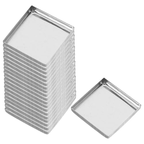 ADOCARN 20 Stück nachfüllbare Kosmetikpfannen: Leere Lidschattenschalen aus Metall – quadratische 26-mm-Eisenpfannen – DIY-Make-up-Palette für Rouge-Lidschatten-Kompaktbox von ADOCARN