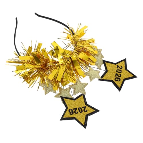 ADOCARN Neujahrs Stirnband Festliches Haaraccessoire Mit Sternen Für Silvesterpartys Goldene Haarspange Für Feiertagsfeiern Und Besondere Anlässe von ADOCARN