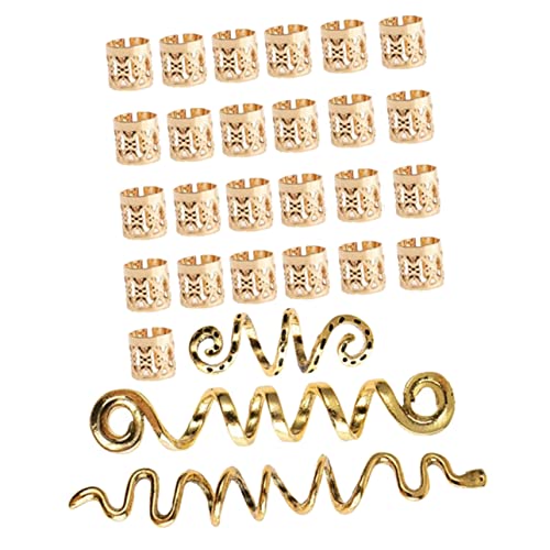 ADOCARN 28Stücke Haarringe für Zöpfe Verstellbare Haarschmuck Manschetten für Verschiedene Flechtfrisuren Langlebig für Einfach von ADOCARN