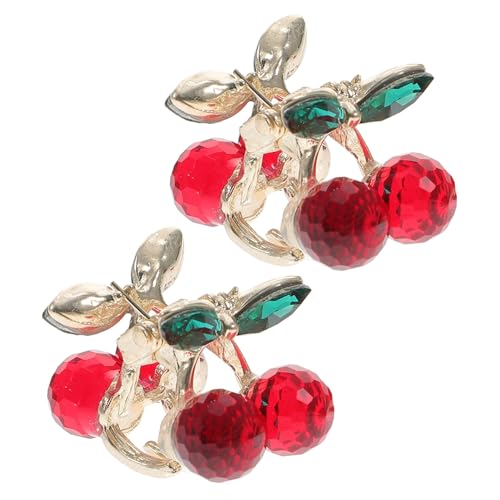 ADOCARN 2stücke Kirsche Haarklammer Haarspangen Kleine Damen-kopfschmuck Haar Klammern Strass Klemme von ADOCARN