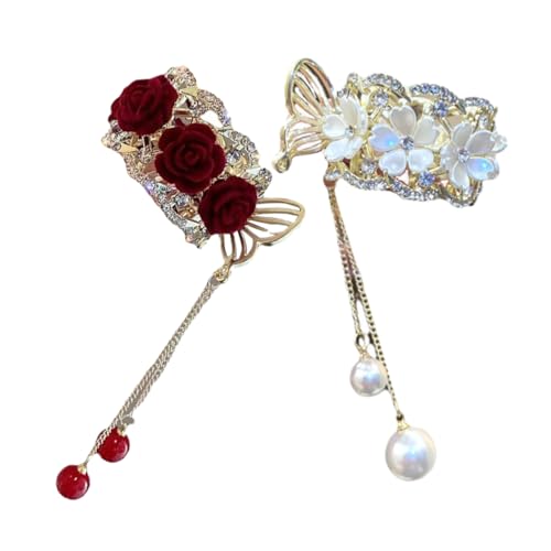 ADOCARN Haarspange Für Damen 2 Stück Haarspangen Aus Metalllegierung Clips Für Pferdeschwanz Und Frisuren ADOCARN Haarspange Für Damen 2 Stück Haarspangen Aus Metalllegierung Clips Für Pferdeschwanz Und Frisuren von ADOCARN