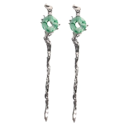 ADOCARN 2stücke Teiliges Jade Haarnadel Im Schlangendesign Elegante Retro-haaraccessoires Für Damen Für Hochsteckfrisuren Und Besondere Anlässe von ADOCARN