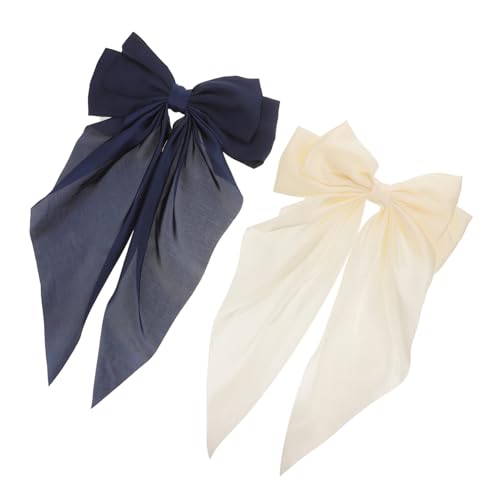ADOCARN 2stücke Große Bogen Haarspangen Mit Schleife Aus Seidenband Und Eisen Für Damen Pferdeschwanzklammer Barrettes Für Partys Geburtstage Und Tägliche Aktivitäten von ADOCARN
