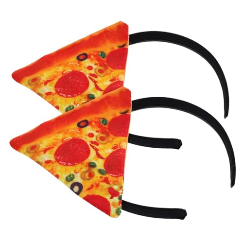 ADOCARN 2stücke Lustiges Pizza Stirnband Haarschmuck Cosplay Kopfbedeckung Party Kostüm Accessoire Dekoration Junge Mädchen Erwachsene Festival Zubehör von ADOCARN