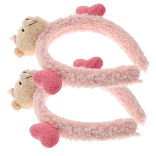 ADOCARN 2stücke Tier-haarband Mit Herz-design Cartoon-haareifen Für Mädchen Süßes Make-up-stirnband Für Partys Yoga Hautpflege Und Aktivitäten Im Freien Aus Weichem Schwamm Für von ADOCARN