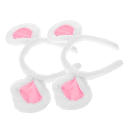 ADOCARN 2stücke Weicher Mausohren Stirnband Weiße Plüsch Tierohren Für Halloween Kostüm Süßes Stirnband Für Anziehpartys Junge Mädchen Und Erwachsene von ADOCARN