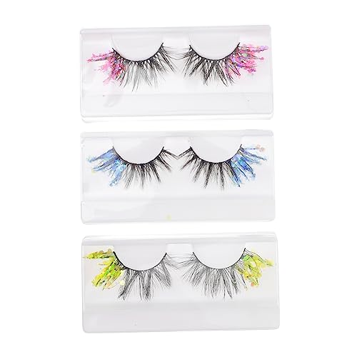 ADOCARN 3paare Wimpern Mit Glitzerwimpern Falsche Wimpern Für Partys Verabredungen Clubs Oder Alltag Für Frauen Und Mädchen von ADOCARN