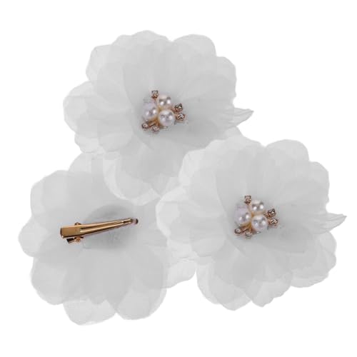 ADOCARN 3 Stück Mädchen Blumen Haarklammern mit Perlen Dekorative Haarspangen für Partys und Alltagsoutfits von ADOCARN