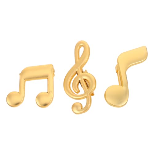 ADOCARN 3 Stück Musiknoten Brosche Metall Anstecker Kragen Brosche Modische Kragen Anstecker Anzug Anstecker Herren Musiknoten Brosche Musikschmuck Brosche Brustnadel Schmuck von ADOCARN