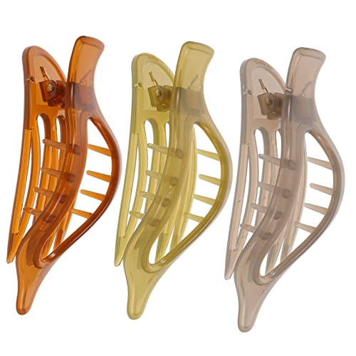 ADOCARN 3 Stück Teiliges Französische Haarklammern Geschwungene Haarklammern für Damen für Hochsteckfrisuren und Tägliche Stylings Farben Braun Grün von ADOCARN