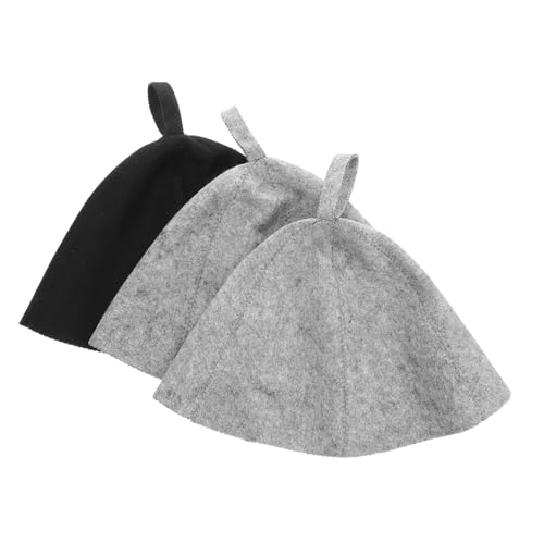 ADOCARN 3stücke Saunahut Aus Wolle Für Damen Und Herren Schnelltrocknende Bademütze Weicher Haarschutz Für Sauna Dampfbad Und Heimgebrauch Mit Einfacher Befestigung von ADOCARN