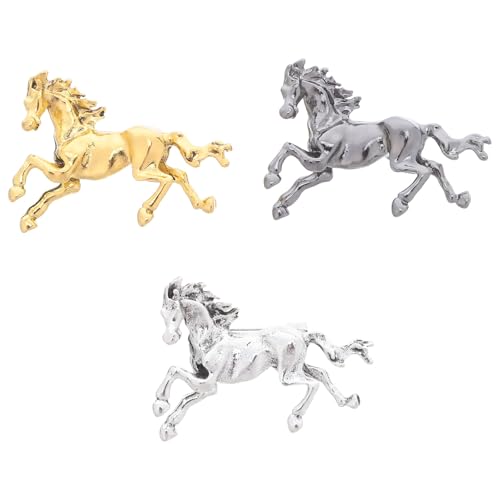 ADOCARN 3-teilige Pferdebrosche für Damen und Herren – Anstecknadel mit Tierkreiszeichen – Anstecker für das chinesische Neujahr 2026 – Vintage-Schmuck zum Jahr des Pferdes, von ADOCARN