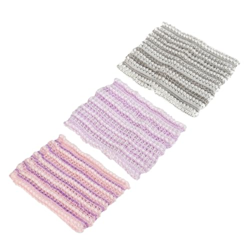 ADOCARN 3stücke Netz-duschhaarband Elastische Damen-stirnbänder Haar-accessoires Für Gesichtswaschen Und Abschminken von ADOCARN