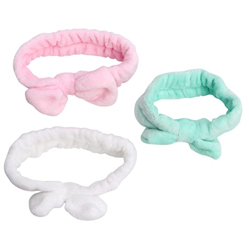 ADOCARN 3Stücke Teiliges Damen Haarband Set aus Koralligem Fleece mit Schleifen für Gesichtswäsche und Make Up Grün Weiß Rosa Elastisch und Verstellbar Süßes ADOCARN 3Stücke Teiliges Damen Haarband Set aus Koralligem Fleece mit Schleifen für Gesichtswäsche und Make Up Grün Weiß Rosa Elastisch und Verstellbar Süßes von ADOCARN