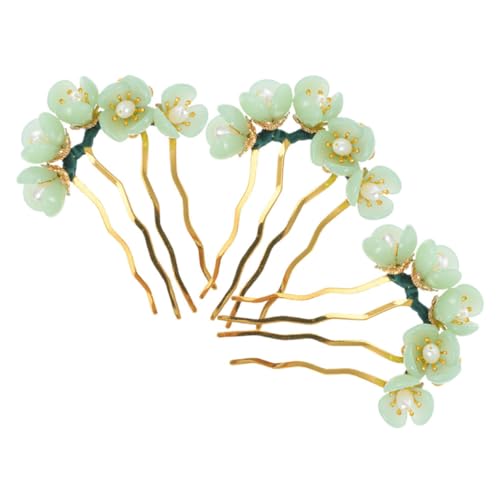 ADOCARN 3stücke Haarstylingstab Mit Chinesischer Haarnadel Und Farbiger Glasurblume Vintage-haarnadel Für Frauen Haarzeug Für Hochzeiten Und Partys von ADOCARN