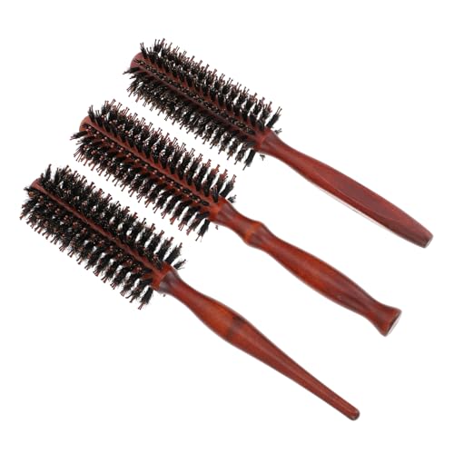 ADOCARN 3stücke Runde Haarbürste Mit Borsten Und Natürlichem Holzgriff Für Männer Und Frauen Zum Stylen Und Entwirren Von Nassem Und Trockenem Haar von ADOCARN
