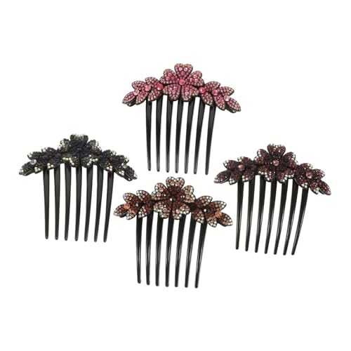 ADOCARN 4 Stück Französischer Seitenkamm Französische Haarnadel Gänseblümchen-haarspangen Haarschmuck Französische Haarspangen Für Frauen Französischer Haarkamm Haarnadeln Strasssteine von ADOCARN