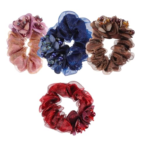 ADOCARN 4 Stück Haarband-stirnband Gummibänder Haarspangen Frauen Unordentlicher Haarknoten Haarspangen Für Damen Haarwerkzeuge Zum Stylen Haarstyling-werkzeuge Haarschmuck Mädchen Stoff von ADOCARN