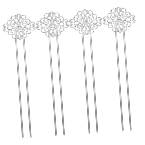 ADOCARN 4stücke Haarstäbchen Aus Metall Für Damen Haargabel Für Dutt Haarstab Für Hochsteckfrisur Vintage Haaraccessoire Glatte Oberfläche von ADOCARN