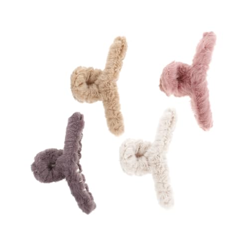 ADOCARN 4stücke Plüsch Haarklammern Für Mädchen Flauschige Haarclips Für Stilvolle Frisuren Für Dickes Und Normales Haar Bequem Für Alltag Und Besondere Anlässe von ADOCARN