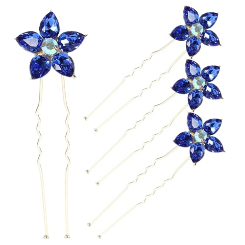 ADOCARN 4 Stück Hochzeits Haarspangen mit Strass U Förmige Braut Haarclips Eleganter Haarschmuck für Besondere Anlässe Haaraccessoire für Bräute und Damen von ADOCARN