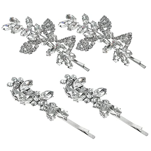 ADOCARN Braut Haarspange 4 Stück Kristall-Haarnadeln Vintage-Haar-Accessoires Kristall-Haar-Accessoires Mädchen-Haarspangen Strass-Haarnadeln Clips Für Haare Bobby- Dekorative von ADOCARN