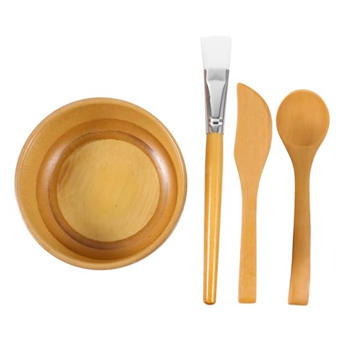 ADOCARN 4stücke Gesichtsmasken-mischwerkzeug Aus Natürlichem Inklusive Schüssel Spatel Pinsel Und Löffel Tragbar Und Einfach Zu Reinigen Für Diy-masken von ADOCARN