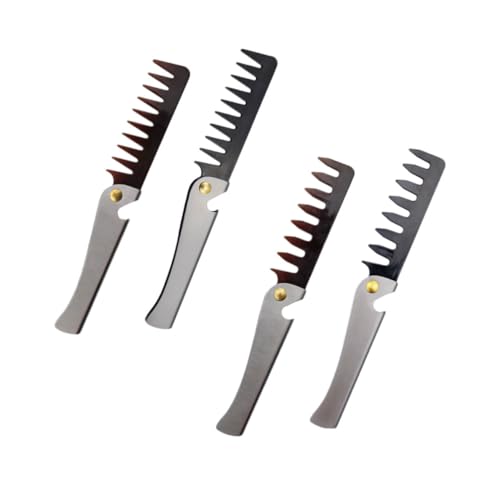 ADOCARN 4stücke Edelstahl Faltkamm Teiliges Tragbarer Kompakter Kamm Für Männer Und Frauen Für Haartypen Inkl Flaschenöffner Für Reisen Und Alltag von ADOCARN