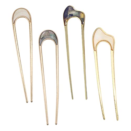 ADOCARN 4er Set Retro Haarnadeln Aus U Förmige Haarklammern Für Hochsteckfrisuren Elegante Haaraccessoires Verschiedenen Designs Für Damen Und ädchen von ADOCARN