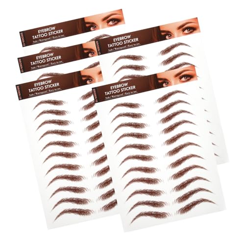 ADOCARN 5 Bögen Augenbrauen Aufkleber Augenbrauen Transfer Aufkleber Gefälschte Augenbrauen Wasserfest Authentische Augenbrauen Augenbrauen Make Up Aufkleber Make Up Augenbraue von ADOCARN