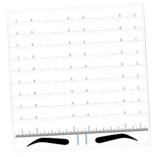 ADOCARN 50 Stück Lineal zur Positionierung der Augenbrauen Zeichenwerkzeug Lineal zum Formen der Augenbrauen Aufkleber Lineal zum Zeichnen von Augenbrauen Augenbrauenschablonen zerreißbar von ADOCARN