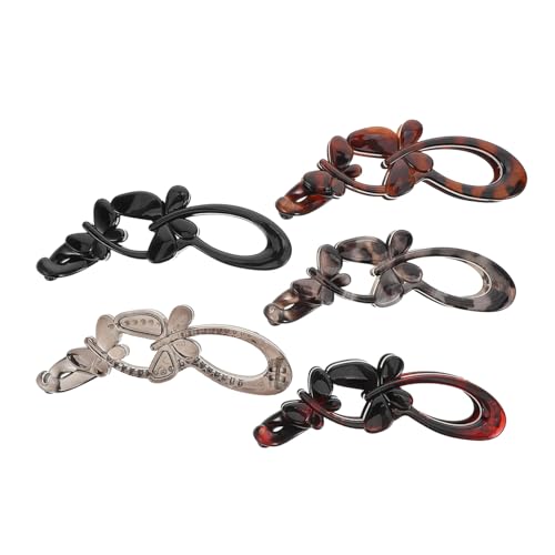 ADOCARN 5stücke Haarspange Schmetterlingszopf Bananenklammer Rutschfest Hohe Pferdeschwanzklammer Haarklammer Mit Pferdeschwanzhalter Haarschmuck Für Damen Bananen-haarklammern von ADOCARN