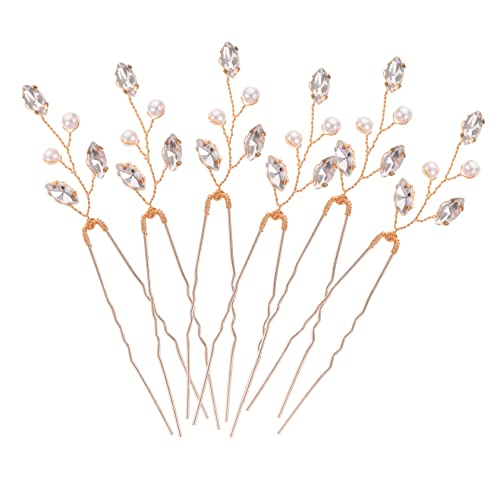 ADOCARN 6 Stück Teiliges Braut Haaraccessoire mit Haarspangen Förmige Haarnadeln für Hochzeit Party und Besondere Anlässe Eleganter Haarschmuck für Damen von ADOCARN
