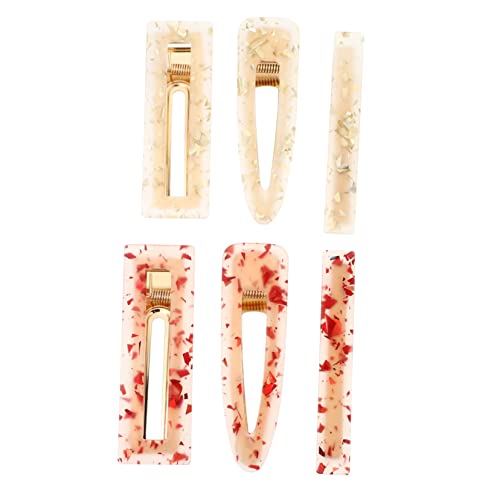 ADOCARN 6stücke Teiliges Acryl Haarspangen Mit Floralen Mustern Retro Damen Haarschmuck Für Tägliche Styles Rutschfeste Haarclips Champagnergold von ADOCARN