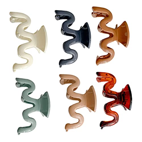 ADOCARN 6stücke Klammer Für Haare Haarspange Haarklammer Wellenförmige Kieferklammer Frauen Haarklammer Zarte Wellige Haar Kiefer Clips Für Dünnes Und Dickes Haar von ADOCARN