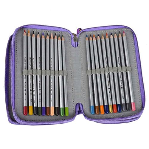 ADOCARN 72 Anzugtasche Buntstiftetui Bleistiftbeutel 48 Stifthalter-organisator Violett Geheimer Garten Porös Mädchen von ADOCARN