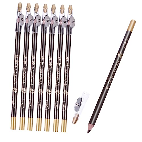 ADOCARN 8st Bleistiftspitzer Augenbrauenstift Augenbrauenkosmetik Eyeliner Bleistift Set. Augenbrauenstift Matt Augenbrauenfarbwerkzeuge Fräulein Bambus Wasserdicht Kleine Werkzeuge von ADOCARN