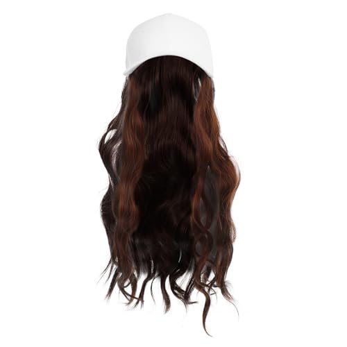 ADOCARN Basketballmütze mit befestigtem Haar: Synthetische Haarverlängerung – Baseballkappe mit lockiger Perücke für Damen für Outdoor-Abenteuer und den Alltagsstil von ADOCARN