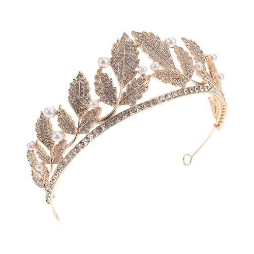 ADOCARN Blattform Stirnband Mit Strass Für Braut Hochzeitskopfschmuck Haarschmuck Tiara Krone Accessoires Für Frauen Mädchen Abschlussball Geburtstagsfeier von ADOCARN