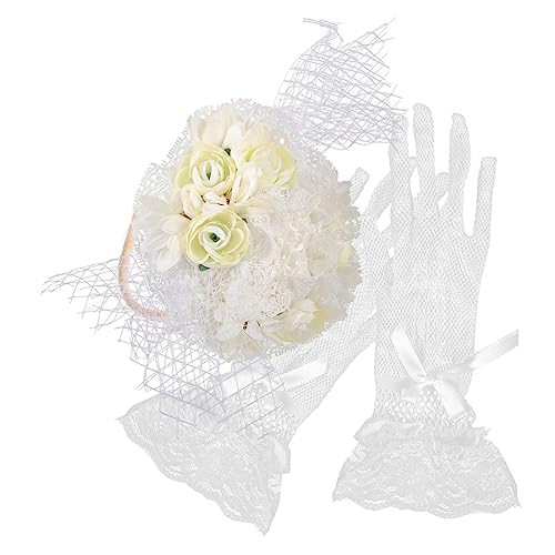 ADOCARN 1 Satz Fascinatoren Für Damen Fascinator-mütze Mit Schleife Kopfschmuck Für Frauen 50er-jahre-fascinator-hut Kopfschmuck Für Die Teeparty Stoff Französisch Zylinder Braut von ADOCARN