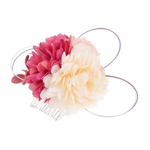 ADOCARN Chrysanthemen Haarkamm Handgefertigter Brautschmuck Für Damen Und Mädchen Für Hochzeiten Abschlussbälle Und Traditionelle Japanische Anlässe Mit Lebendigen Kunstblumen von ADOCARN