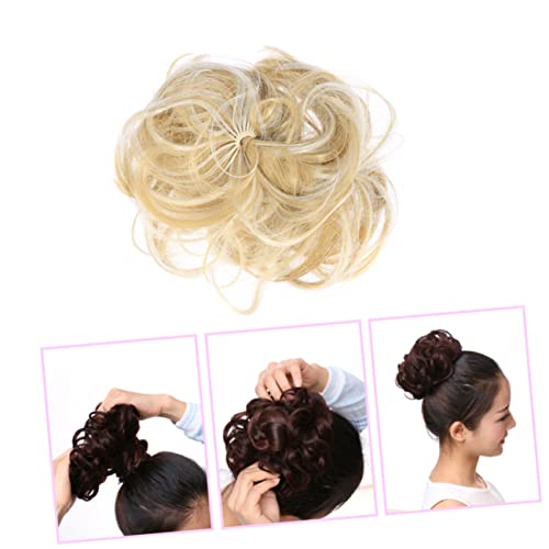 ADOCARN Damen Fashion Dutt Haarverlängerung Scrunchie Elastisches Locken Haarteil Synthetische Wellenfrisur für Partys und Besondere Anlässe von ADOCARN
