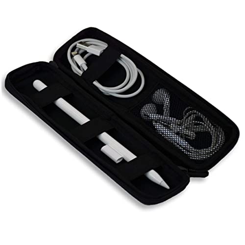 ADOCARN Etui Griffe Kabel Tablette Berühren Kappe Magnethalter Stift Apfel Pro Federmäppchen USB Tablet-Halter Inhaber Aufbewahrungstasche Stylus-Touch-Pen-Tasche Black von ADOCARN