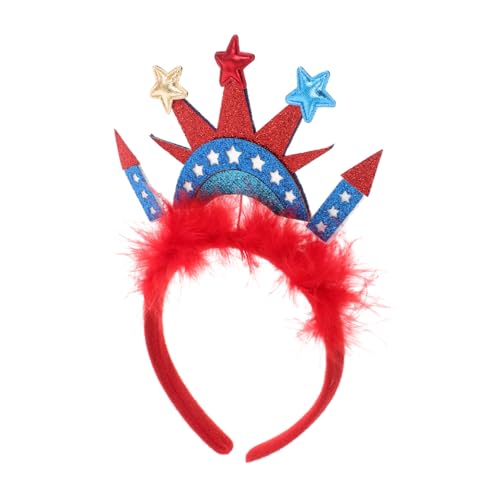 ADOCARN Festivals Stirnband Mit Kronenstatue Design Für Kostümparty Kopfschmuck Unisex Haar Accessoire Zum Unabhängigkeitstag Amerikanische Flagge Stirnband Für Feierlichkeiten von ADOCARN