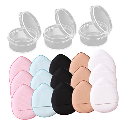 ADOCARN 15stücke Teiliges Mini Finger Makeup Schwämme Für Lose Puder Und Waschbare Kosmetikpinsel Für Präzise Anwendung Für Frauen Und Mädchen von ADOCARN