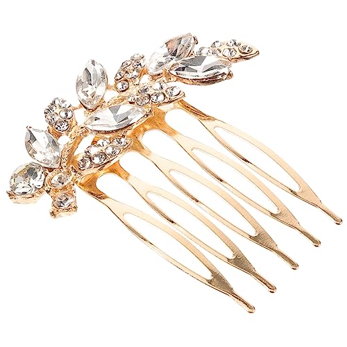 ADOCARN Haar-Accessoires für Damen, goldener Haarkamm für die Hochzeit, goldener Kopfschmuck, dekorativer Kamm, Tiara, Mädchen, Strass, Kamm mit Fransen von ADOCARN