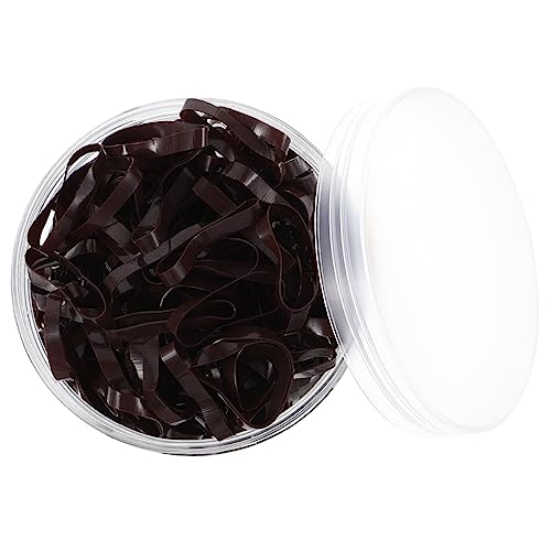 ADOCARN Haarband 500 Stück Schwarze Elastische Haargummis Mädchen-Haargummis Schwarze Gummibänder Für Haargummis Für Mädchen Haargummis Haargummis Und Krawatten Mini-Kaffee-Kopfbedeckung von ADOCARN