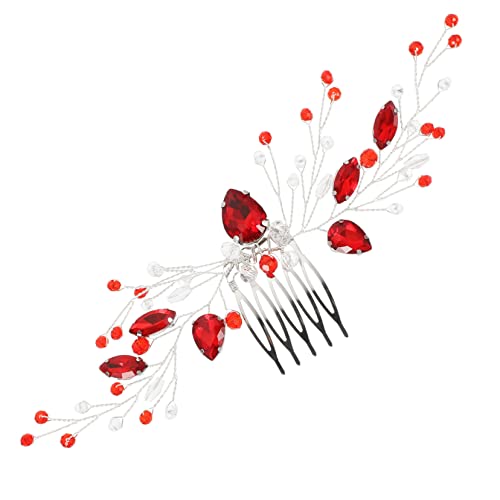 ADOCARN Haarkamm Abschlussball Braut Hochzeit Junggesellinnenabschied Braut Haarkamm Haarspange Party Braut Haarschmuck Strass Farbe Mädchen Kämme Strass Haarnadeln Clips Metall von ADOCARN