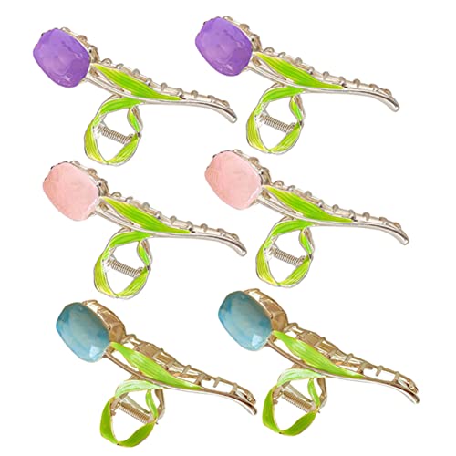 ADOCARN 6stücke Tulpen Haarklammern Für Damen Dekorative Haarspangen Aus Langlebigem Metall Für Dicke Haare Für Partys Und Alltag Rutschfester Halt Beim Waschen Und Stylen von ADOCARN