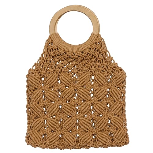 ADOCARN Handgefertigte Baumwollseil Tasche für Frauen Strandhandtasche Hellbraun für Alltag und Freizeitaktivitäten ADOCARN Handgefertigte Baumwollseil Tasche für Frauen Strandhandtasche Hellbraun für Alltag und Freizeitaktivitäten von ADOCARN
